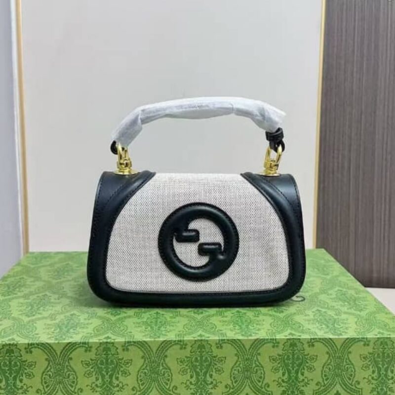 Alternative view of GUCCI BLONDIE MINI SHOULDER BAG NATURAL BLACK 22CM 815700 HAAKF 2546