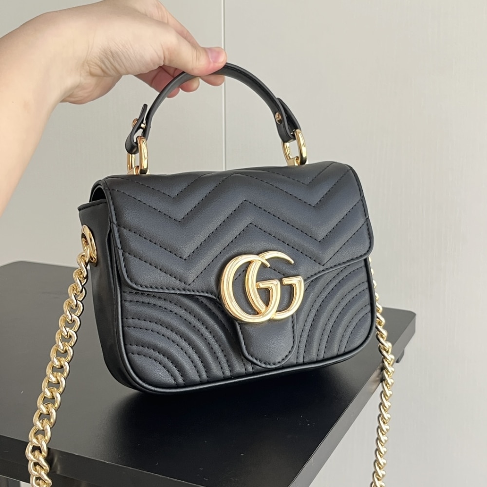 GUCCI GG MARMONT MINI SHOULDER BAG BLACK 17CM - Image 6