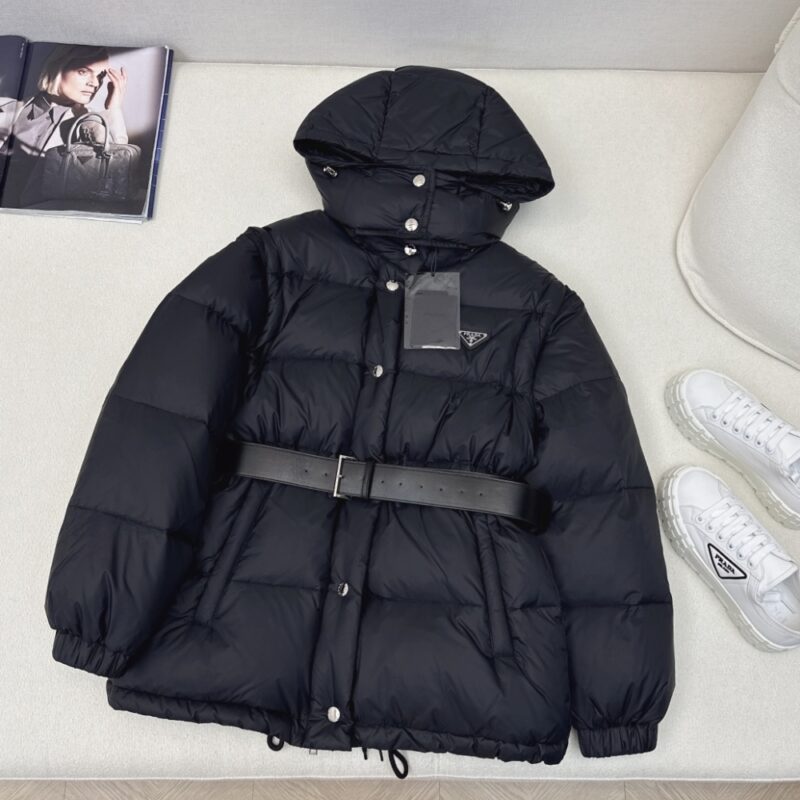 Alternative view of PRADA TWO WAY DOWN JACKET TECHNICAL BLACK