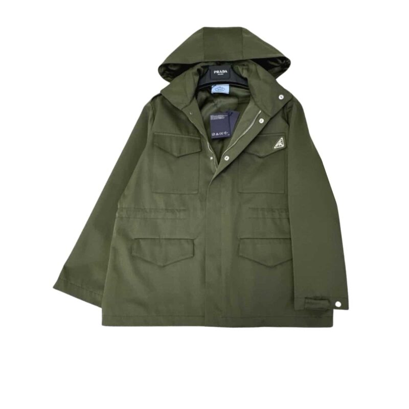 PRADA HOODED WINDBREAKER GREEN