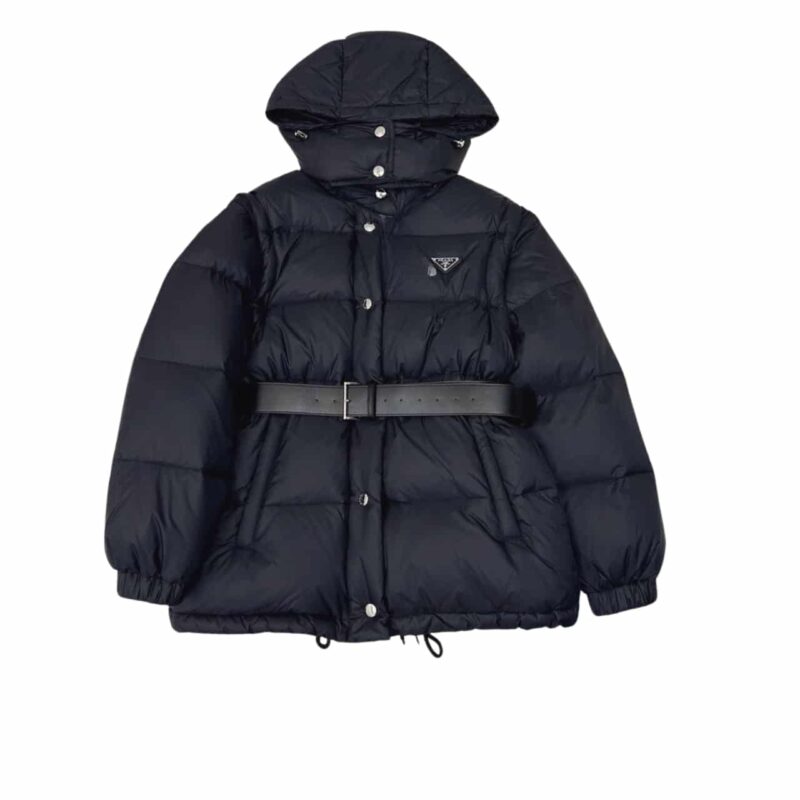 PRADA TWO WAY DOWN JACKET TECHNICAL BLACK