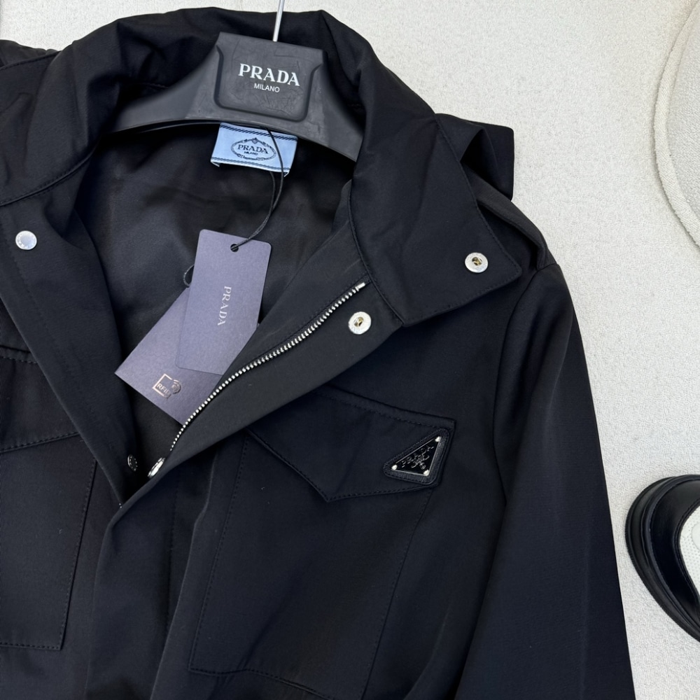 PRADA HOODED WINDBREAKER BLACK - Image 4