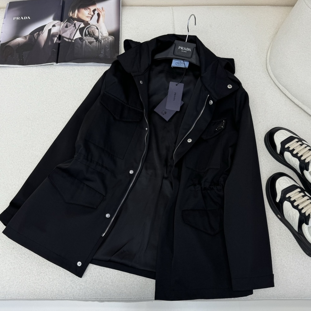 PRADA HOODED WINDBREAKER BLACK - Image 6