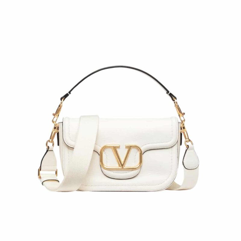 VALENTINO GARAVANI ALLTIME GRAINY SHOULDER BAG WHITE 23CM 4W2B0N20IMZ 098