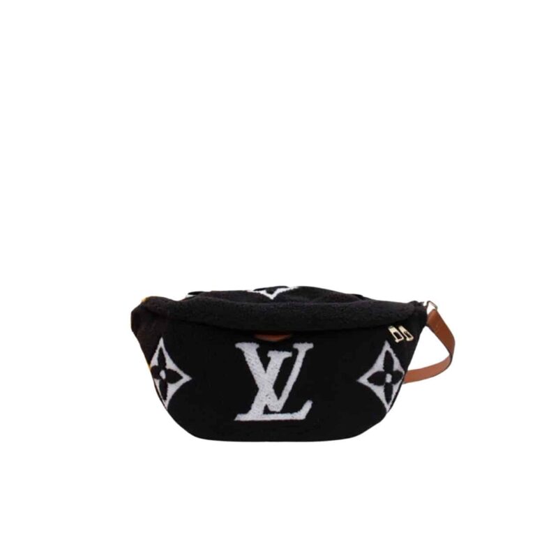 LOUIS VUITTON BUMBAG MONOGRAM TEDDY FLEECE BLACK 30CM