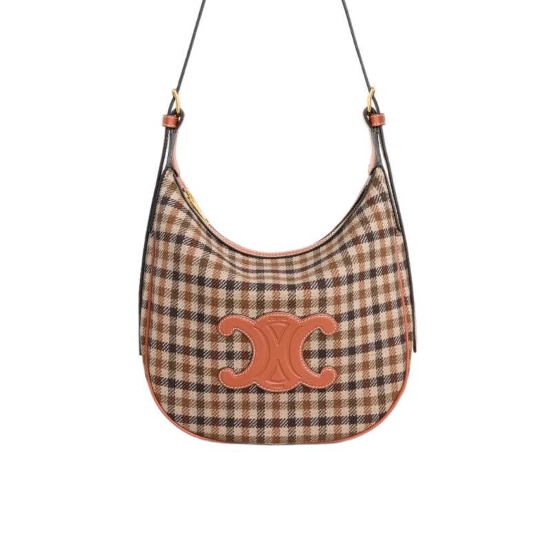 CELINE HELOISE CUIR TRIOMPHE BAG IN TEXTILE AND SMALL 24CM