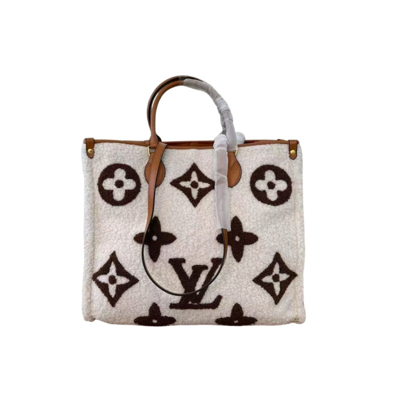 Louis Vuitton Onthego Teddy Monogram Giant Beige Brown 38Cm