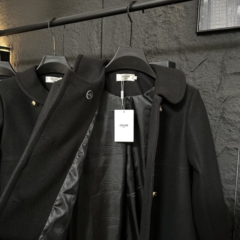 Alternative view of CELINE VICTORINE COAT IN IN DOUBLE FACED CASHMERE BLACK 2M94C6700 38NO