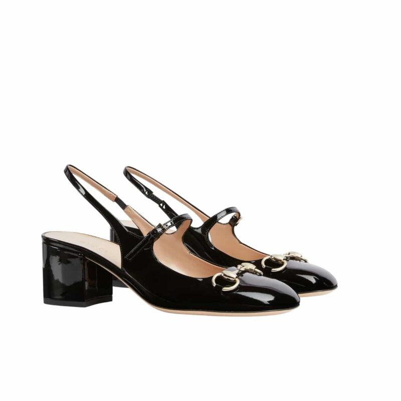 GUCCI WOMEN'S HORSEBIT PUMP BLACK LEATHER 801893 BNC80 1000