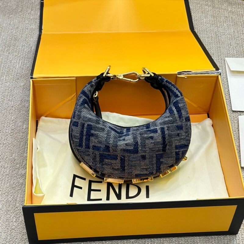 Alternative view of FENDI FENDIGRAPHY MINI BLUE CHENILLE MINI BAG 18CM 8BS081ASU0F1PQM
