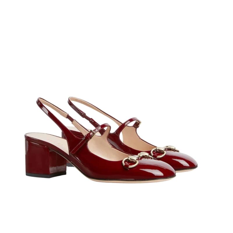 GUCCI WOMEN'S HORSEBIT PUMP RED LEATHER 801893 BNC80 6207