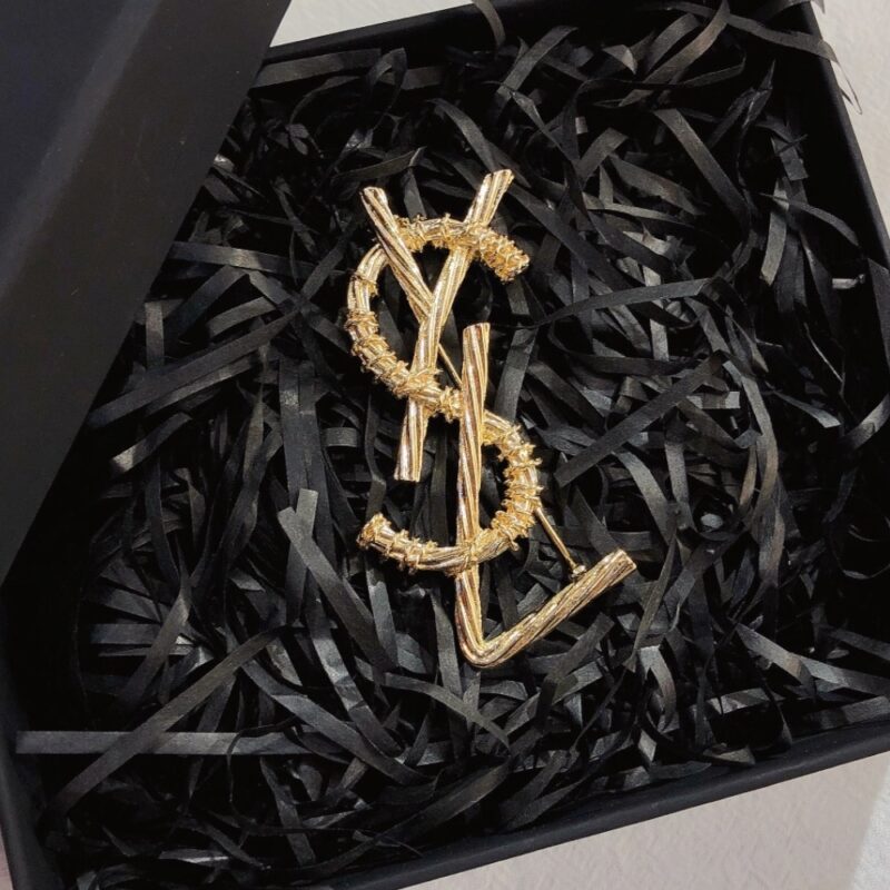 Alternative view of SAINT LAURENT YSL BROOCH GOLD