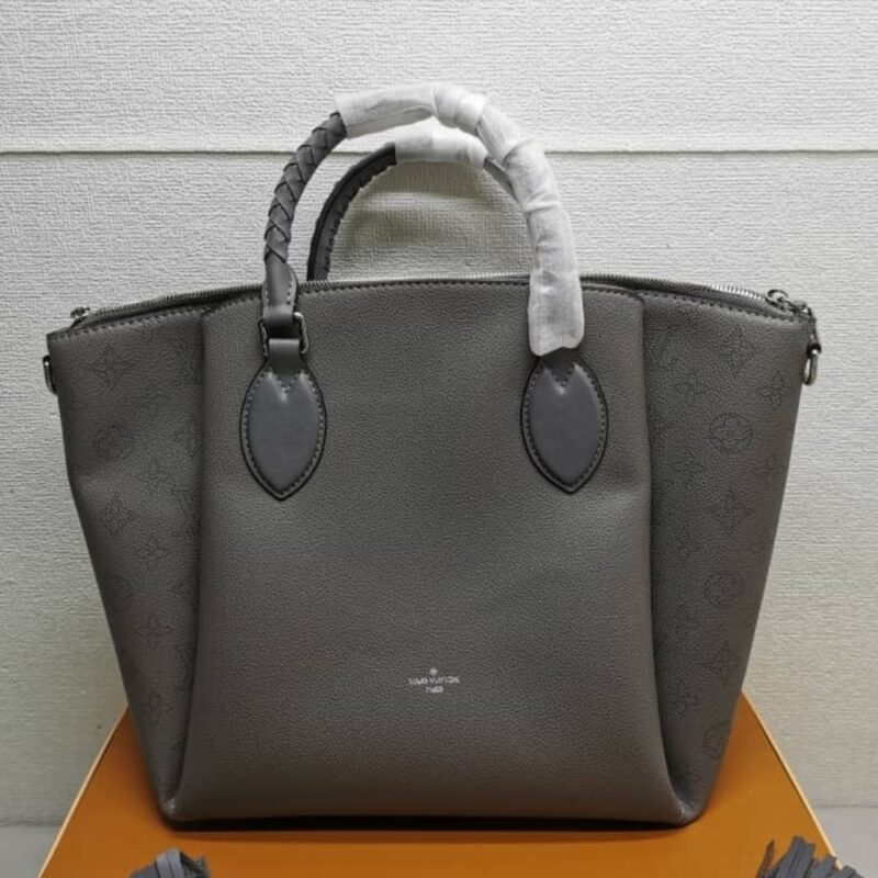 Alternative view of LOUIS VUITTON HAUMEA MAHINA LEATHER BAG DARK GREY 30CM