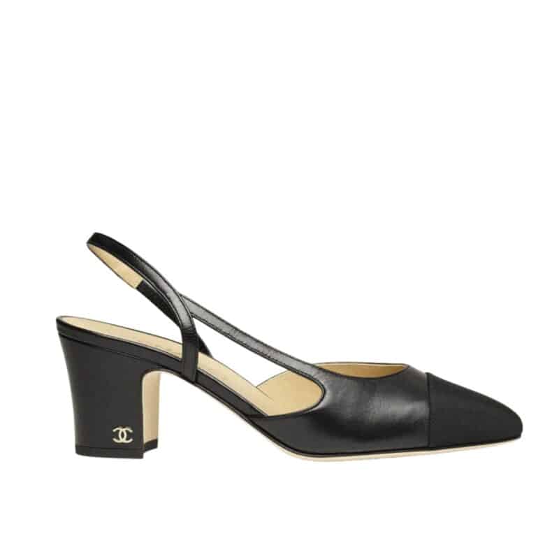 CHANEL SLINGBACKS GROSGRAIN BLACK G31318 Y50006 94305