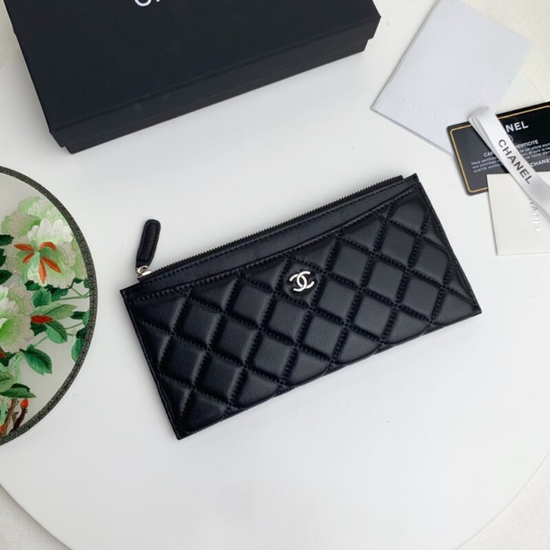 Alternative view of CHANEL CLASSIC ZIP POUCH WALLET BLACK 22CM