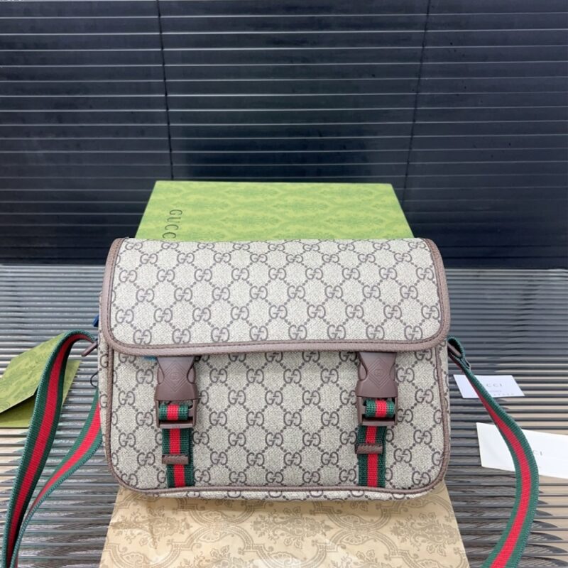 Alternative view of GUCCI GG SUPREME CANVAS SMALL MESSENGER BAG BEIGE EBONY 23CM