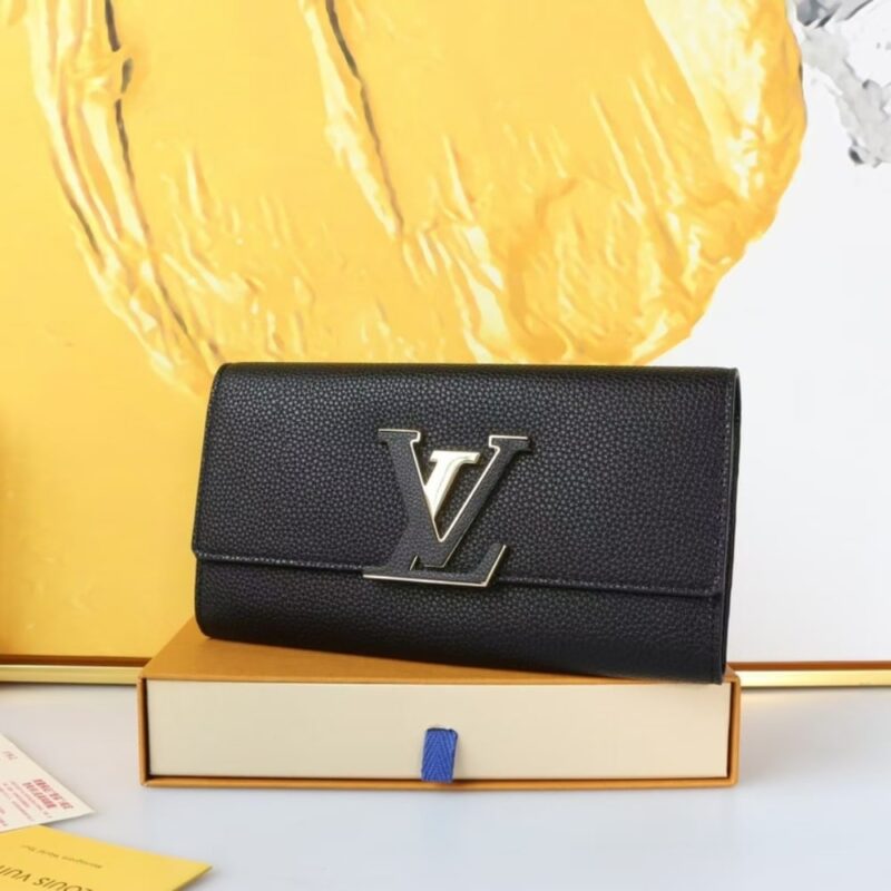 Alternative view of LOUIS VUITTON CAPUCINES LONG WALLET BLACK 20CM