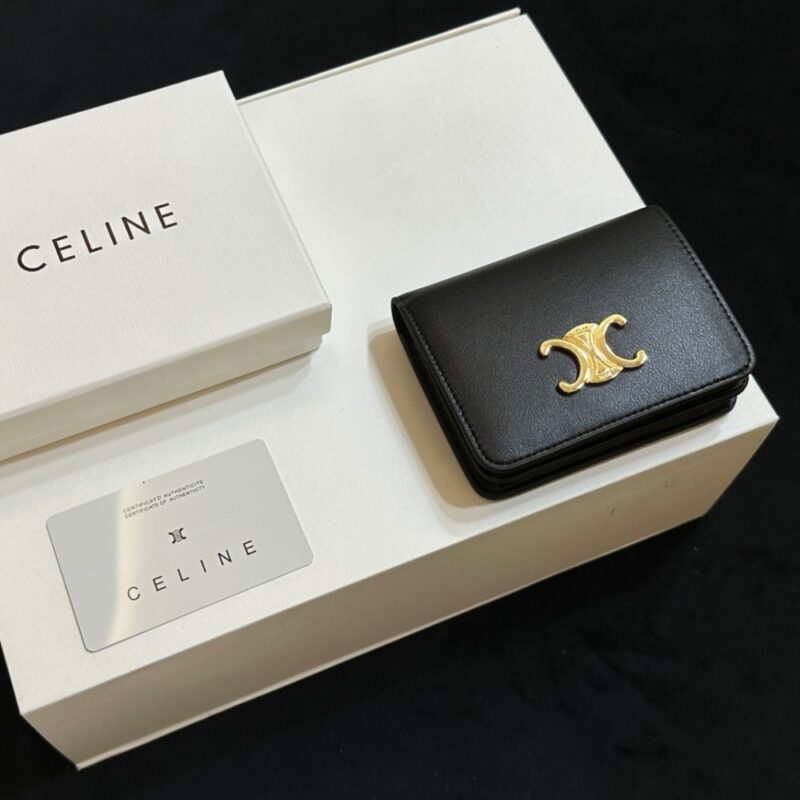 Alternative view of CELINE SMALL TRIOMPHE BUSINESS WALLET BLACK 11CM