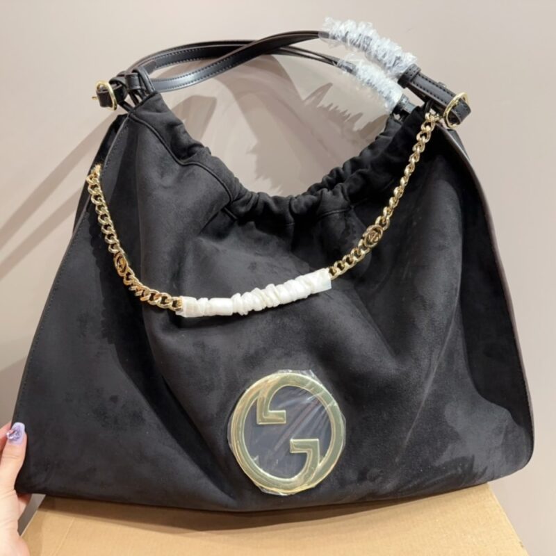 Alternative view of GUCCI BLONDIE LARGE SUEDE TOTE BAG BLACK 50CM
