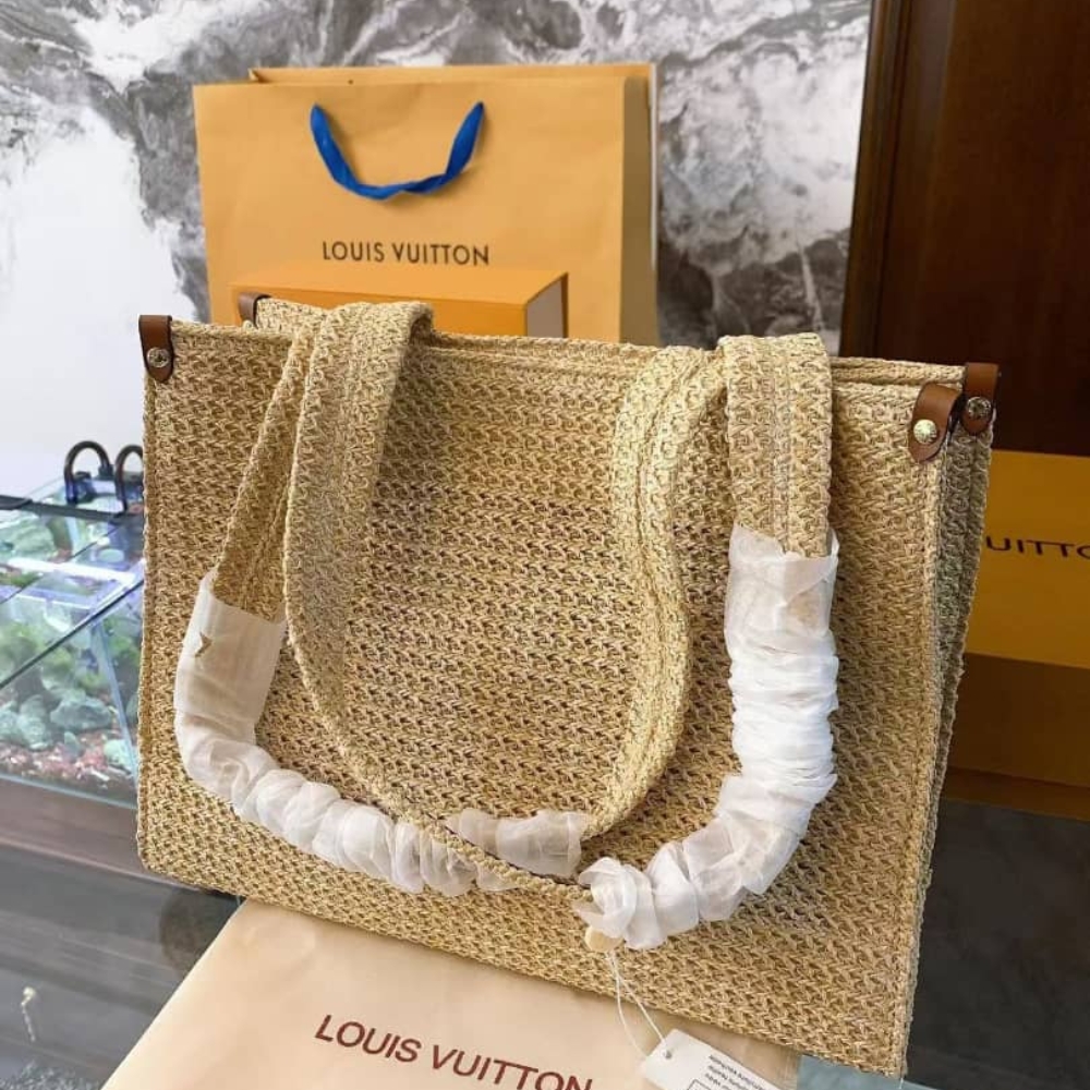 Louis Vuitton Onthego MM Natural Raffia Tan 37Cm M24723 - Image 5