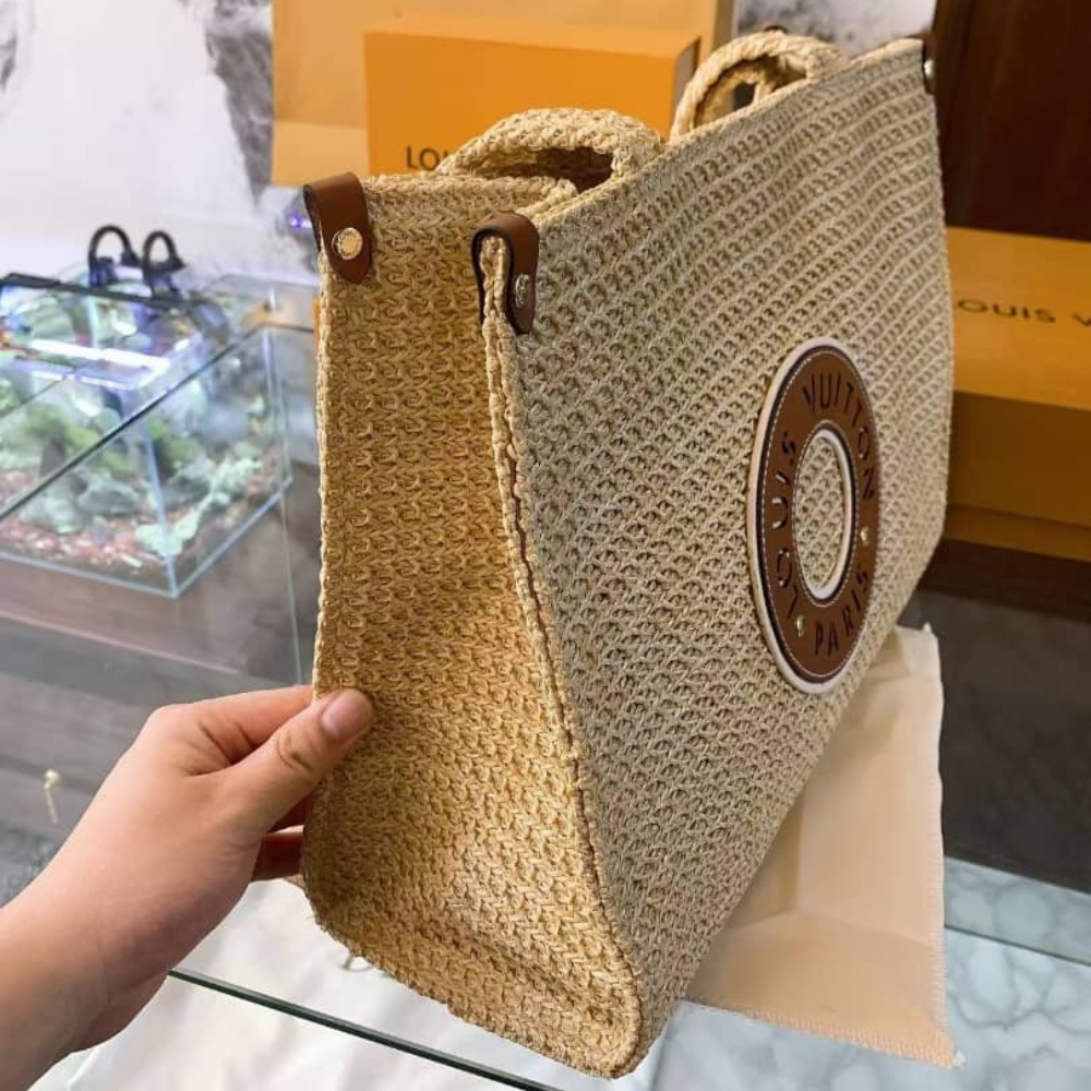 Louis Vuitton Onthego MM Natural Raffia Tan 37Cm M24723 - Image 7