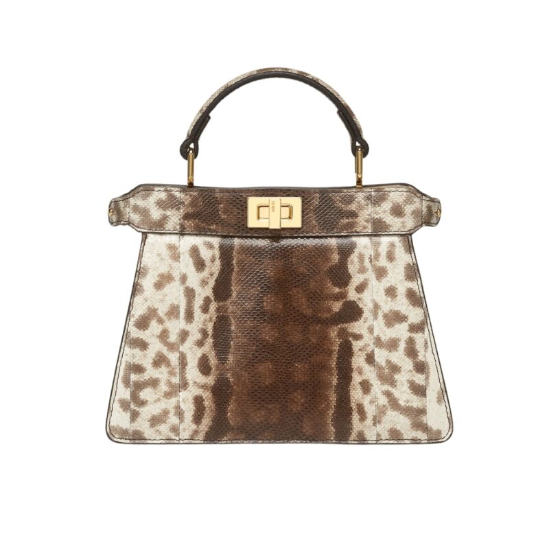 FENDI PEEKABOO ISEEU PETITE NATURAL KARUNG LEATHER BAG BEIGE 28CM 8BN335ARBOF1NXG