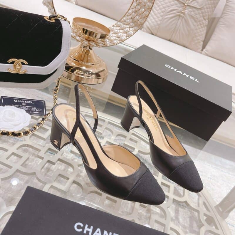 Alternative view of CHANEL SLINGBACKS GROSGRAIN BLACK G31318 Y50006 94305