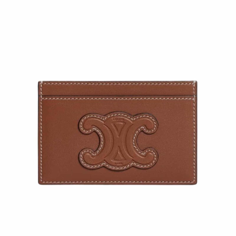 CELINE CARD HOLDER IN SMOOTH TAN BROWN 9CM