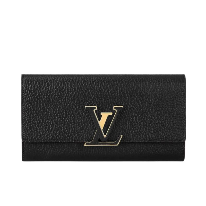LOUIS VUITTON CAPUCINES LONG WALLET BLACK 20CM