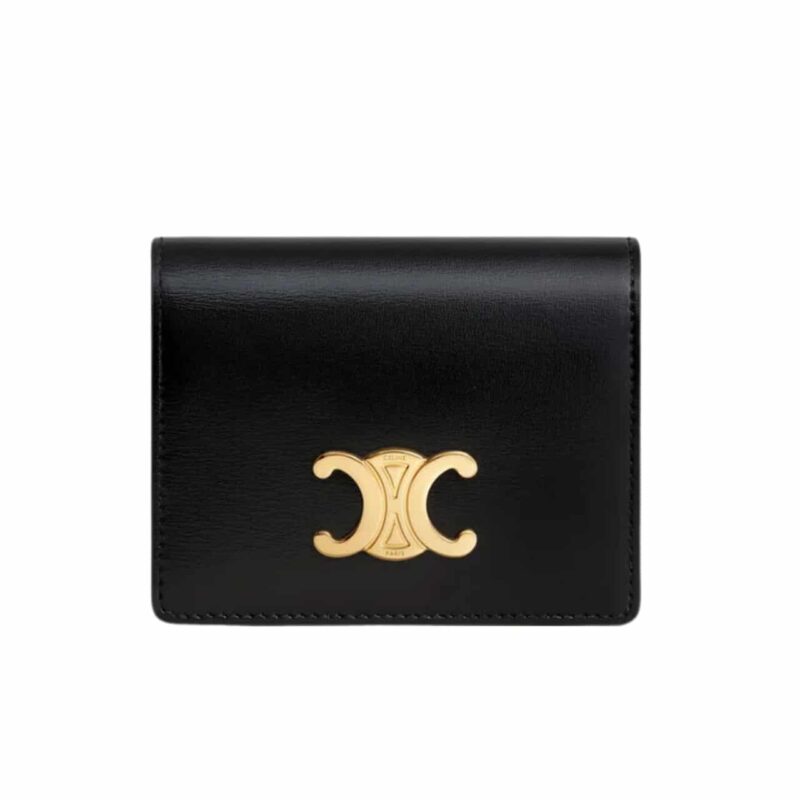 CELINE SMALL TRIOMPHE BUSINESS WALLET BLACK 11CM