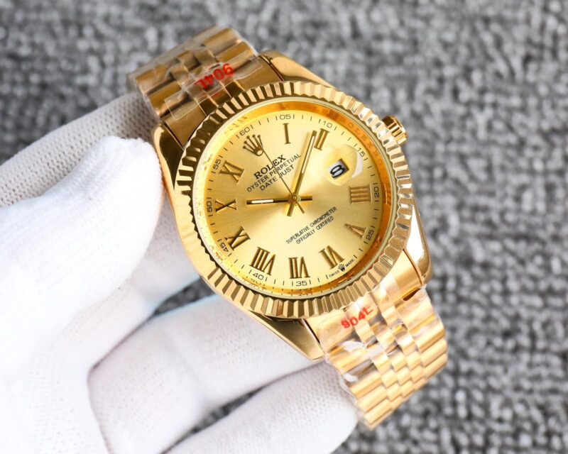 Alternative view of ROLEX DATEJUST ROMAN NUMERAL DIAL GOLD IN YELLOW 41MM