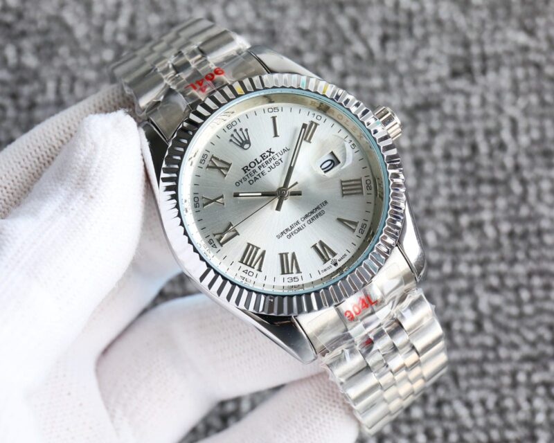 Alternative view of ROLEX DATEJUST ROMAN NUMERAL OYSTERSTEEL AND WHITE GOLD IN SILVER 41MM