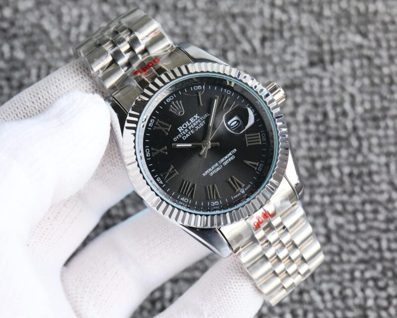 Alternative view of ROLEX DATEJUST ROMAN NUMERAL OYSTERSTEEL AND WHITE GOLD IN BLACK 41MM