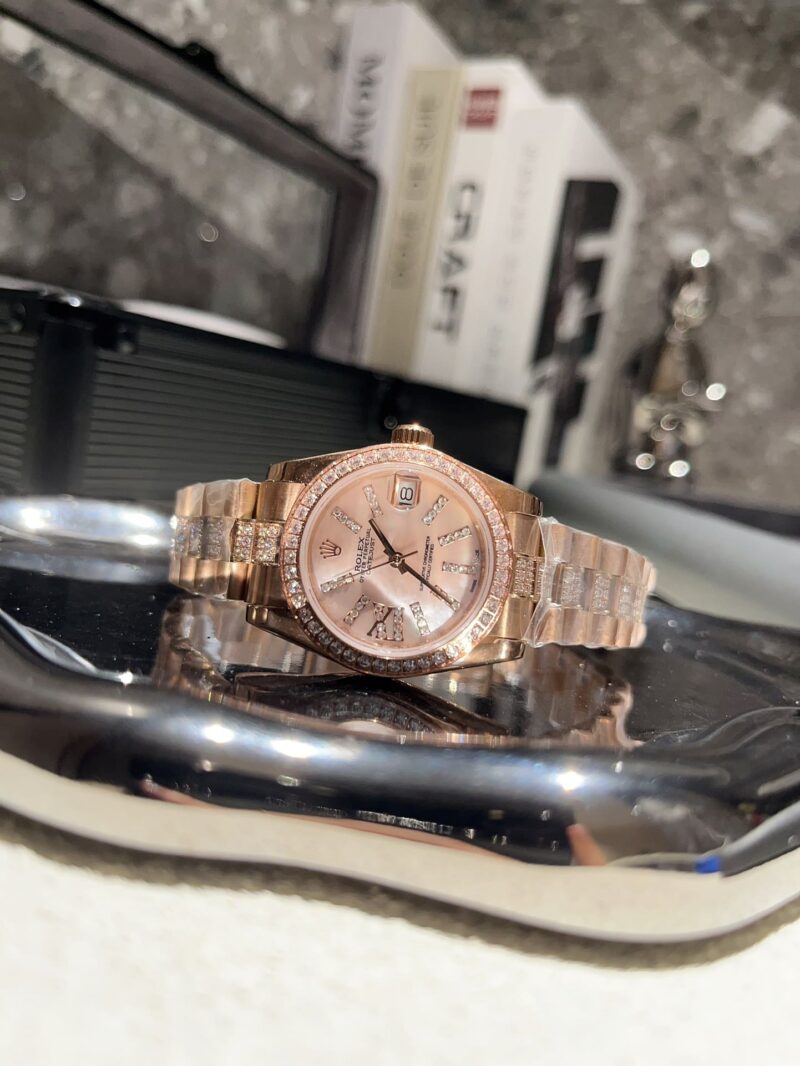 Alternative view of ROLEX DATEJUST DIAMOND IN ROSE GOLD WITH PINK DIAL 31MM