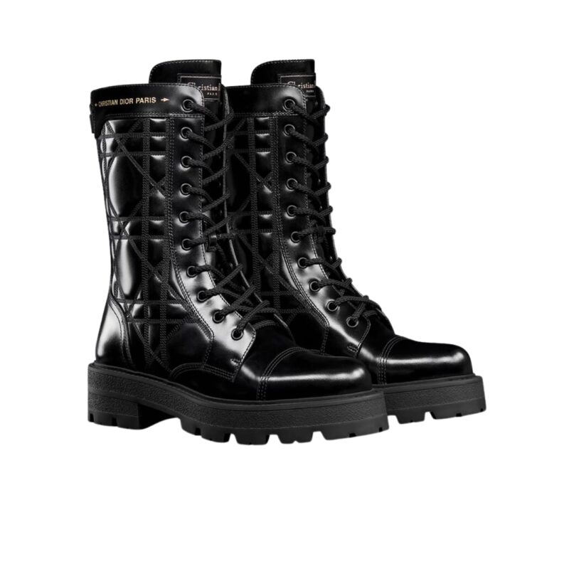 DIOR D UNIT ANKLE BOOT QUILTED CANNAGE BLACK KCI995CQC S900