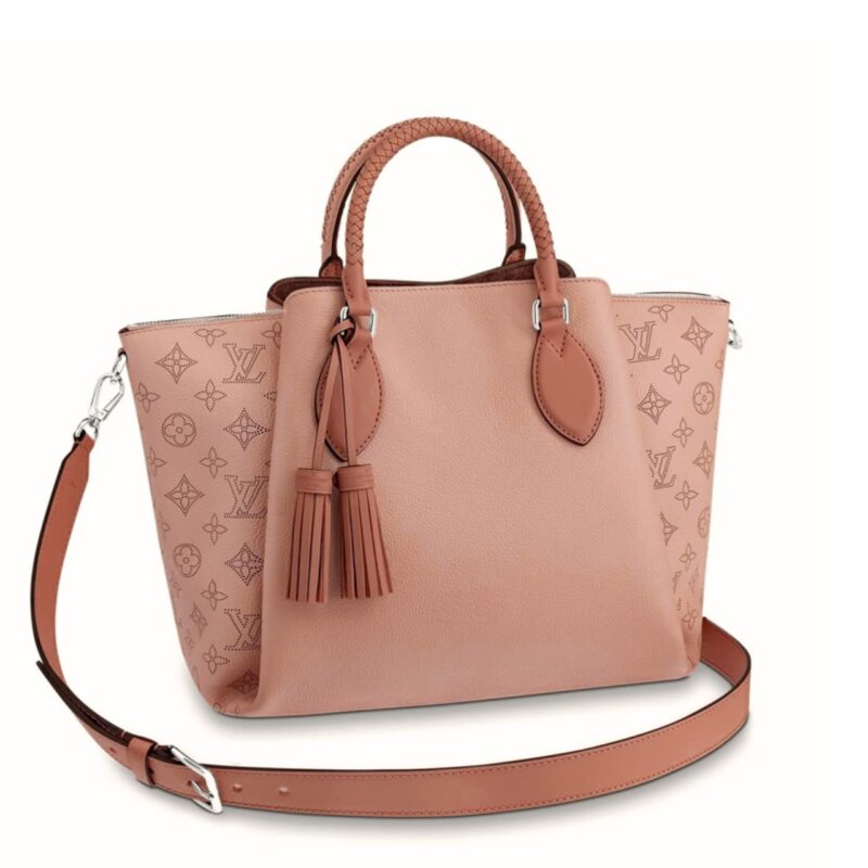 LOUIS VUITTON HAUMEA MAHINA MAGNOLIA PINK LEATHER BAG 30CM M55030