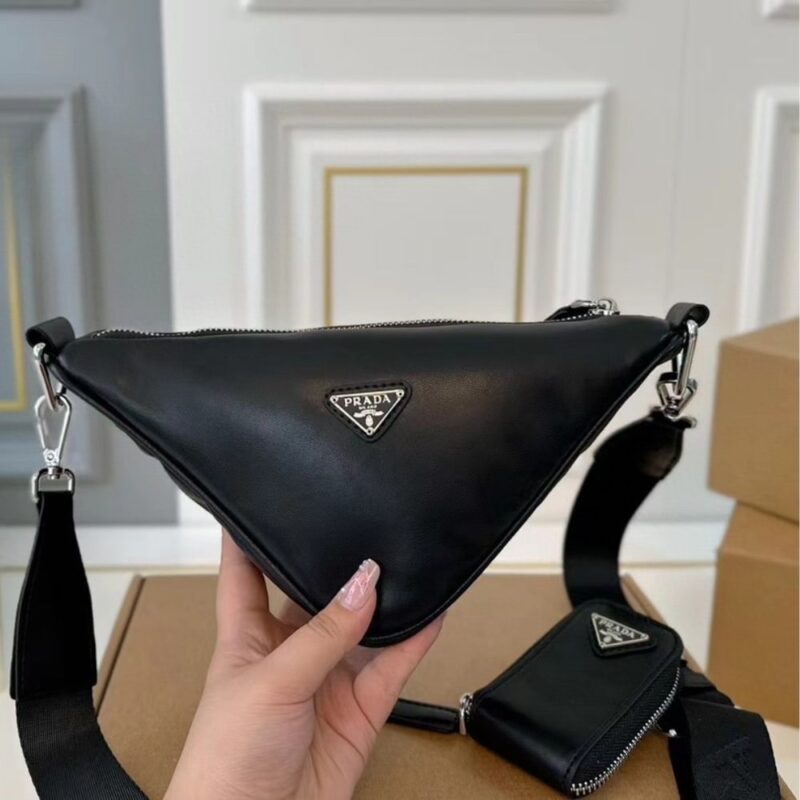 Alternative view of PRADA TRIANGLE SHOULDER BAG BLACK 27CM