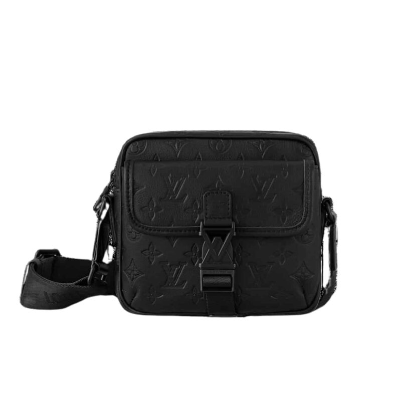 LOUIS VUITTON GETAWAY MESSENGER MONOGRAM SHADOW BAG BLACK 20CM M12516