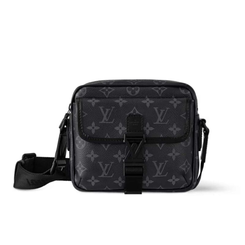 LOUIS VUITTON GETAWAY MESSENGER MONOGRAM ECLIPSE BAG BLACK 20CM M12518