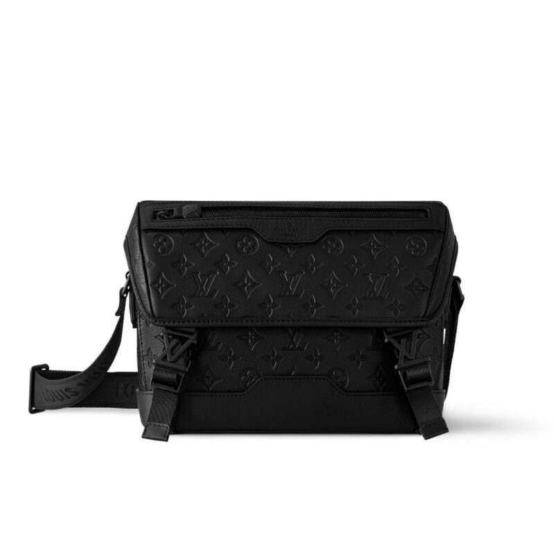 LOUIS VUITTON MESSENGER VOYAGER MONOGRAM SHADOW BAG BLACK 28CM