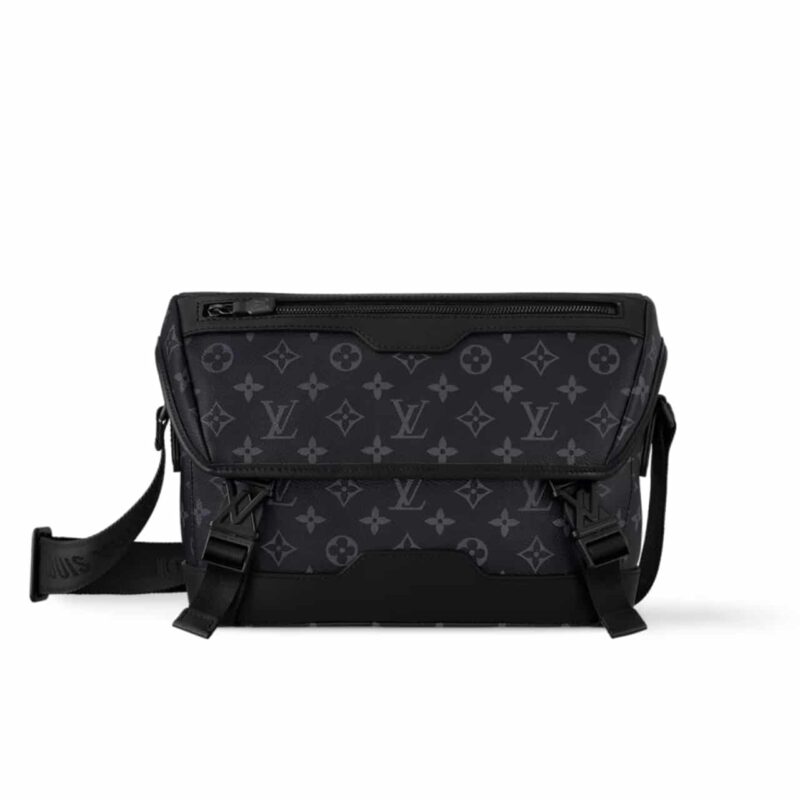 LOUIS VUITTON MESSENGER VOYAGER MONOGRAM ECLIPSE BAG BLACK 28CM