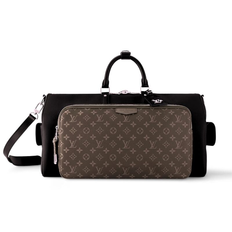 LOUIS VUITTON KEEPALL BANDOULIÈRE 50 BLACK AND BROWN 50CM