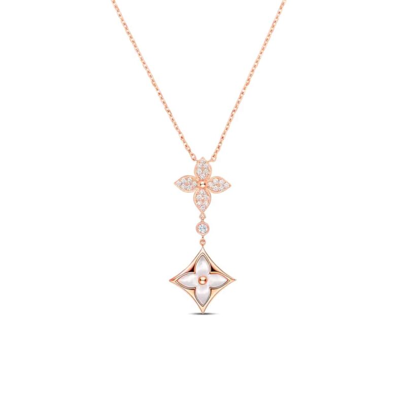 LOUIS VUITTON COLOR BLOSSOM DOUBLE STAR NECKLACE Q94676
