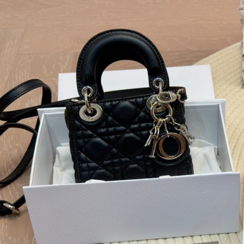 Alternative view of DIOR MICRO LADY DIOR CANNAGE HANDBAG BLACK 12CM