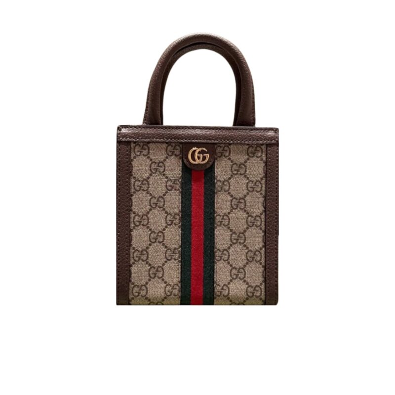 GUCCI OPHIDIA CROSSBODY BAG BEIGE AND EBONY 20CM