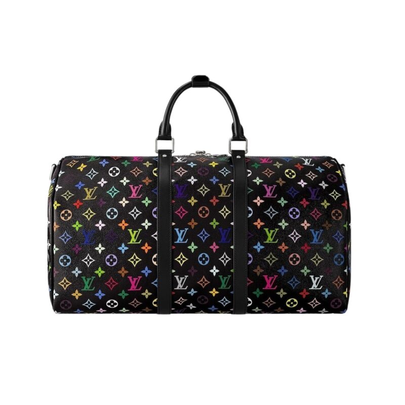 LOUIS VUITTON X TAKASHI MURAKAMI KEEPALL BANDOULIERE BLACK MULTICOLORED 45CM