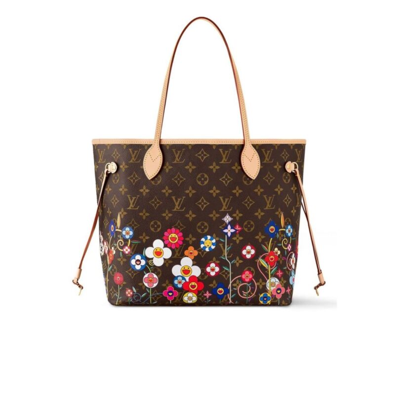 LOUIS VUITTON X TAKASHI MURAKAMI NEVERFULL MM SUPERFLAT BROWN 32CM