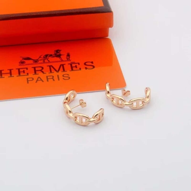 Alternative view of HERMES CHAINE D'ANCRE ENCHAINEE EARRING ROSE GOLD