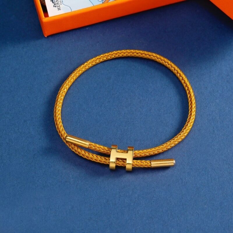 Alternative view of HERMES ROPE CHAIN BRACELET YELLOW