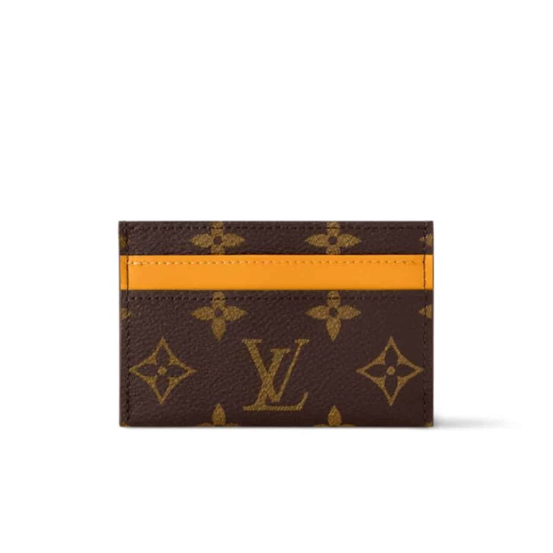 LOUIS VUITTON DOUBLE CARD WALLET BROWN AND YELLOW 11CM M12844